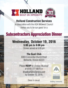 Holland Subcontractors Appreciation Dinner Invitation (2)